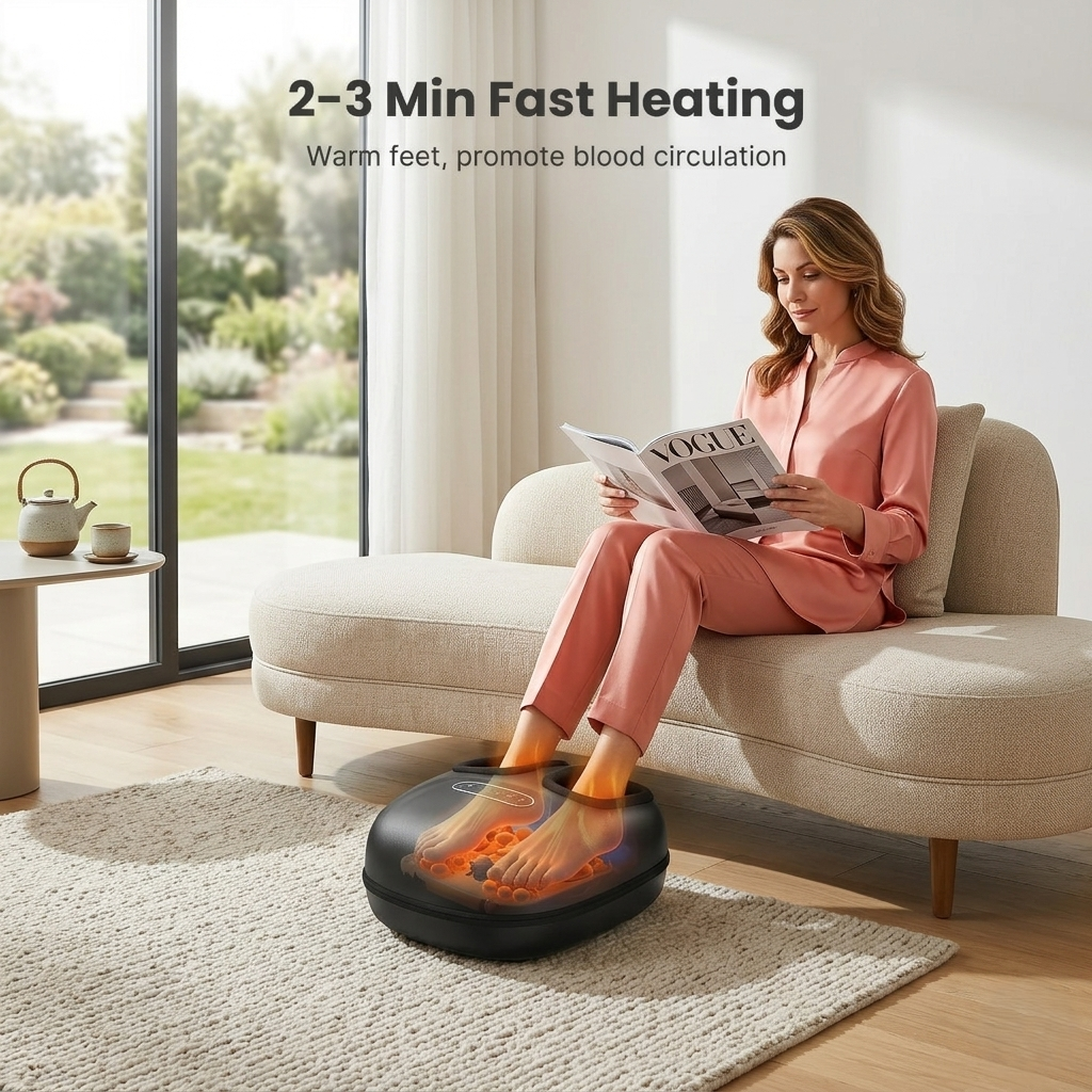 Shiatsu Foot Massager with Heat for Neuropathy Tired Foot Blood Circulation -  Deep Kneading Massage for Tired Feet, Mothers Day Gifts for Mom Women, Fathers Day Gifts for Men Dad